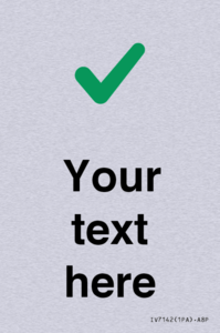 Custom plain background, green tick sign